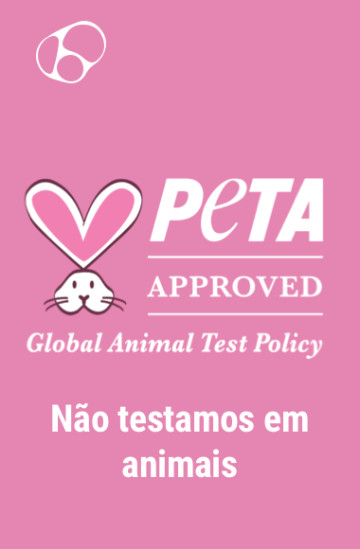 PETA Approved. Não testada em animais